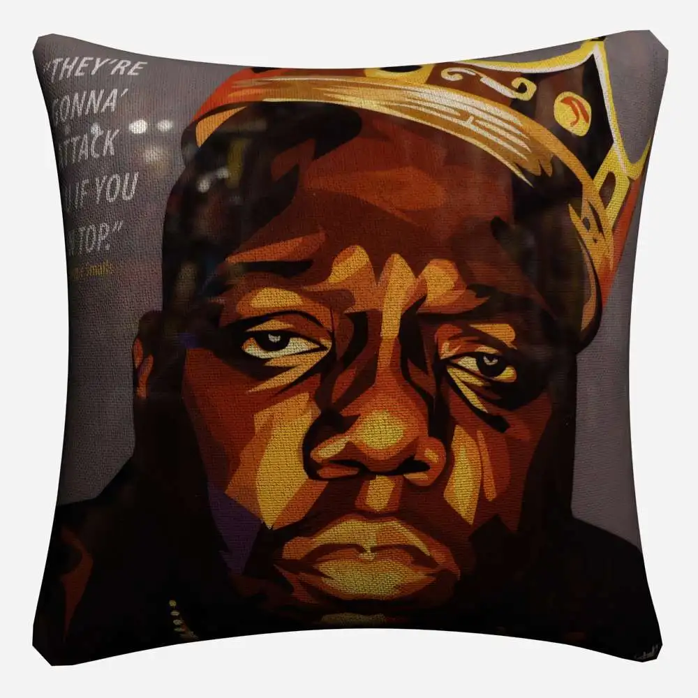 2pac Biggie в стиле "хип-хоп" музыкальная декоративная наволочка для подушки для дивана размером 45*45 см льняная подушка крышка домашний декор Чехлы на диванные подушки, подушки - Цвет: 5