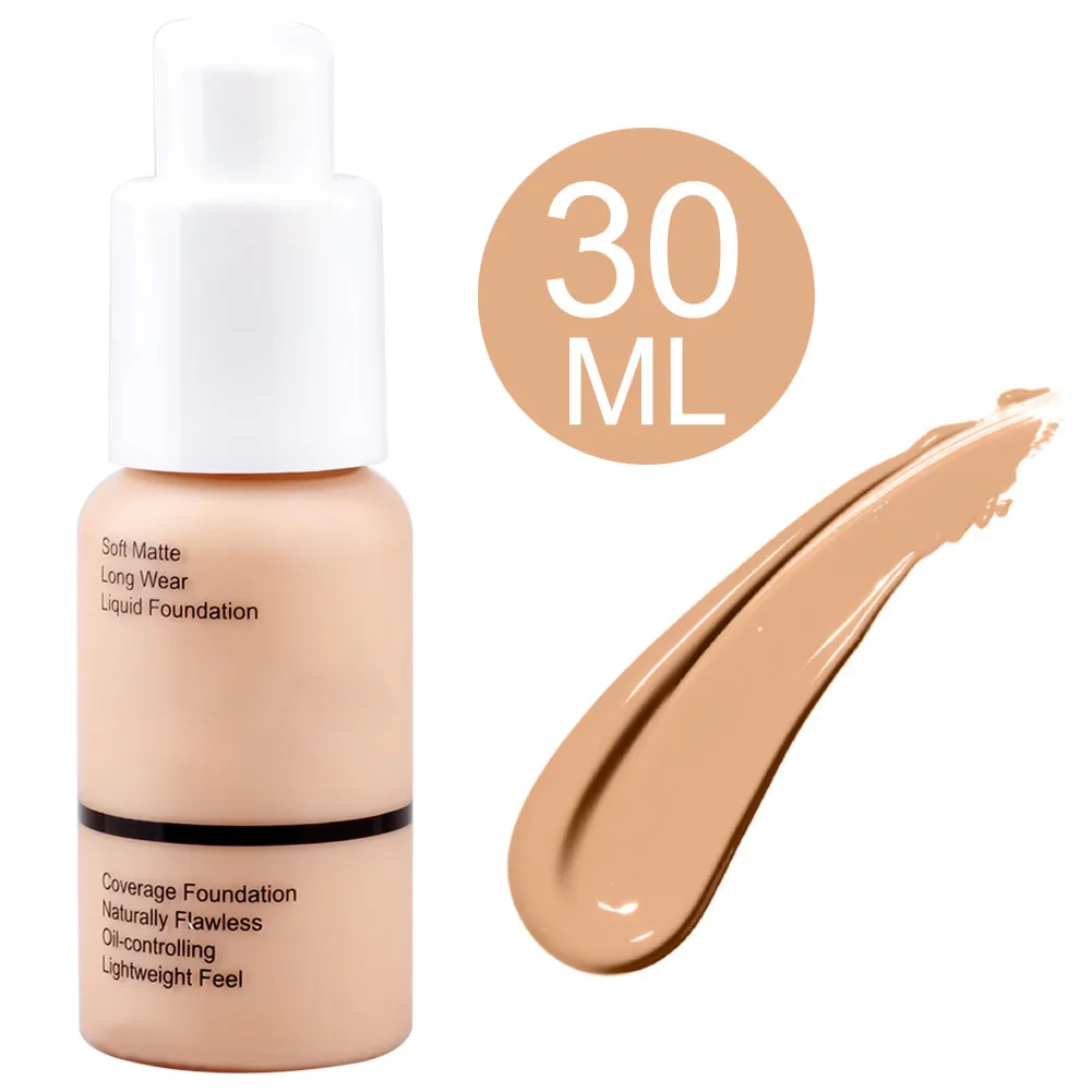 

Natural Cosmetic Face Foundation Cream Professional Matte Finish Control Concealer Waterproof Longlasting Liquid Cover Concealer