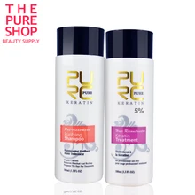 PURE Brazilian keratin hair straightening 100ml x 2 hair care products for Repair damaged hair and straighten hair care keratin