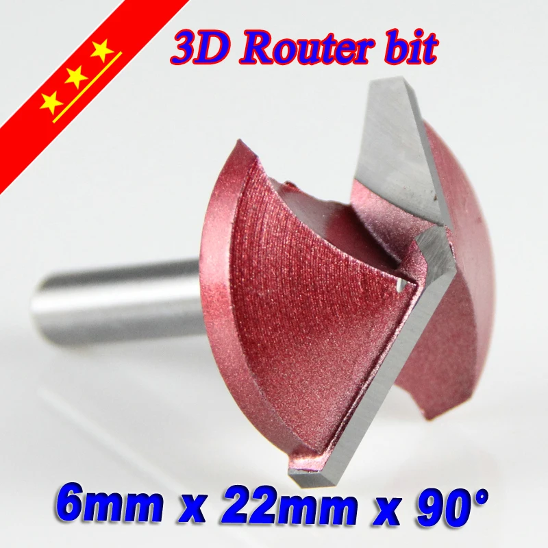 

HUHAO 2PCS 6mm x 22mm 90 degrees V wood router bits 3D knife V shaped computer carving knives