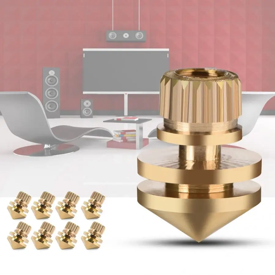 

8Pcs Copper Speaker Suspension Spikes Isolation Stands Foot Base Pad Copper Speaker