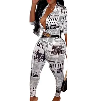 

Women New Fashion Bodycon Jumsuits Ladies Outfits 3/4 Sleeve Crop Top Pants Set Females Casual Jumpsuit Rompers New Clothing