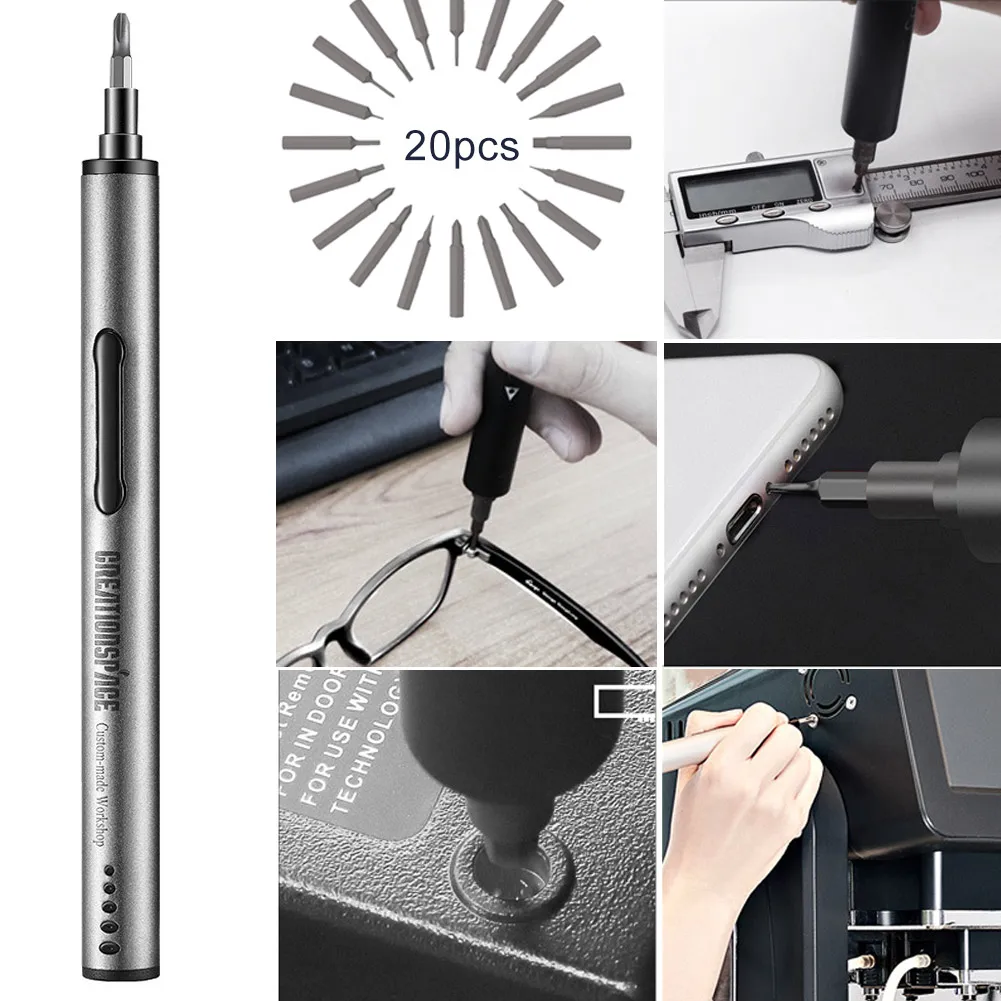 

Mini Electric Screwdriver Set Repair Tool Kit Portable with LED Light for Computer Laptop Dropshipping