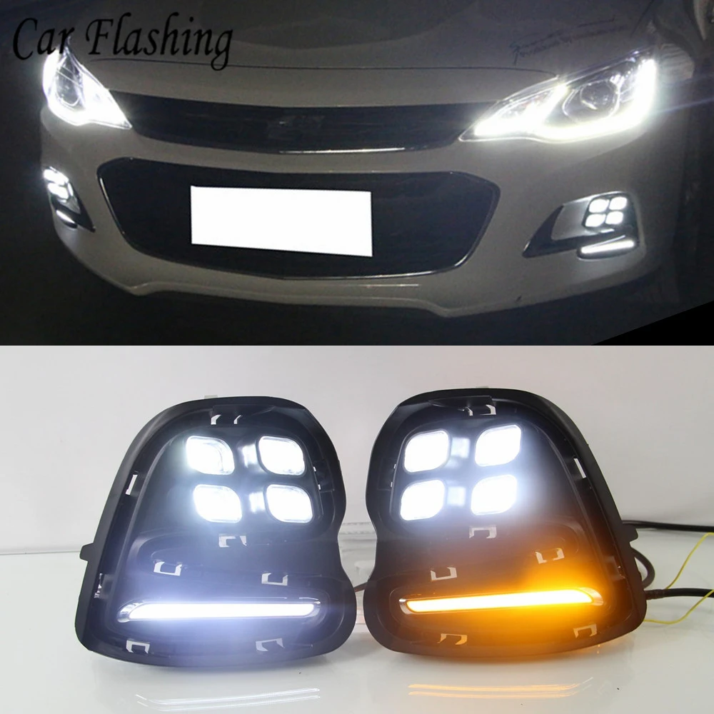 

Car Flashing 2PCS For Chevrolet Cavalier 2016 2017 2018 12V ABS LED DRL Daytime Running Lights Turn Signal Fog Lamp Car Styling