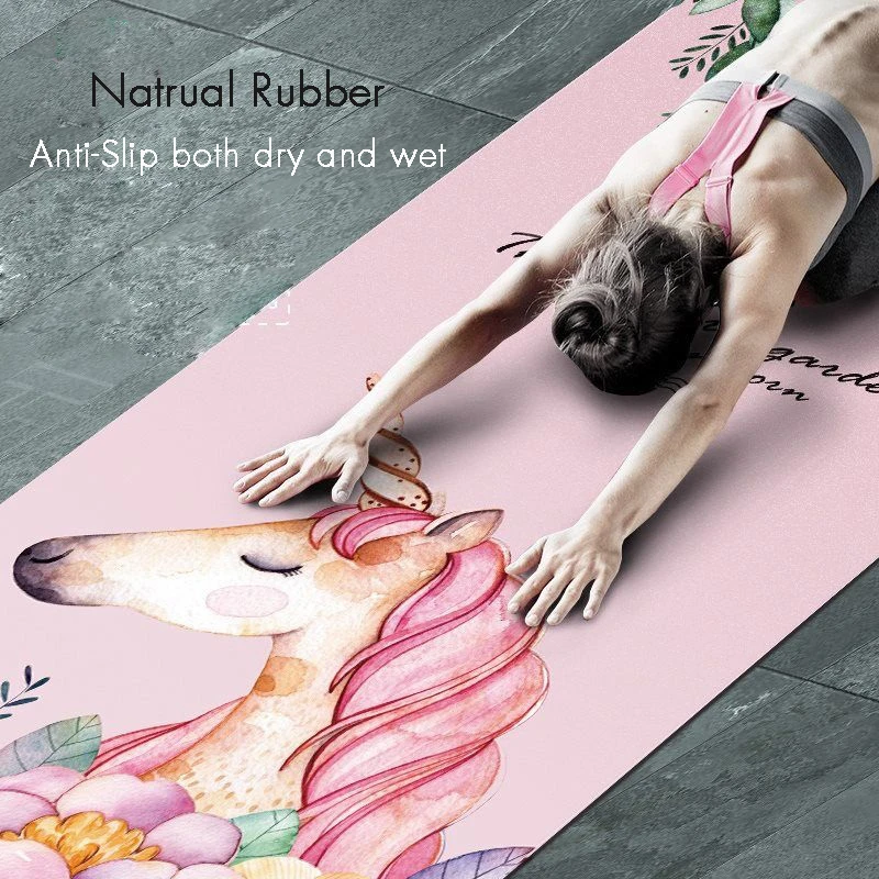 

Natural rubber yoga mat printing professional non-slip female widening portable folding fitness yoga towel blanket