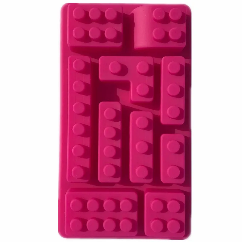 10 отверстий лего кирпичные блоки в форме прямоугольной формы DIY шоколадная силиконовая форма льда кубик лоток инструменты для торта помадные формы