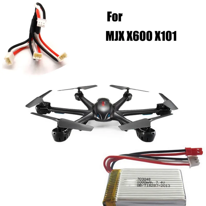 2 шт./лот 1 в 3 провода SYMA X8C X8W X8G MJX X600 X101 V666 7 4 V Li po зарядное устройство мульти выход