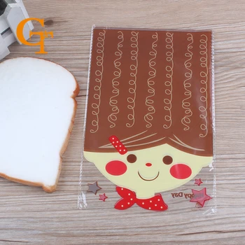 

Lovely GIRL Face Printed Cello & Candy packaging plastic Bag 14cmx21cm,200pcs/lot, toast food packing organza bags, candy pouch