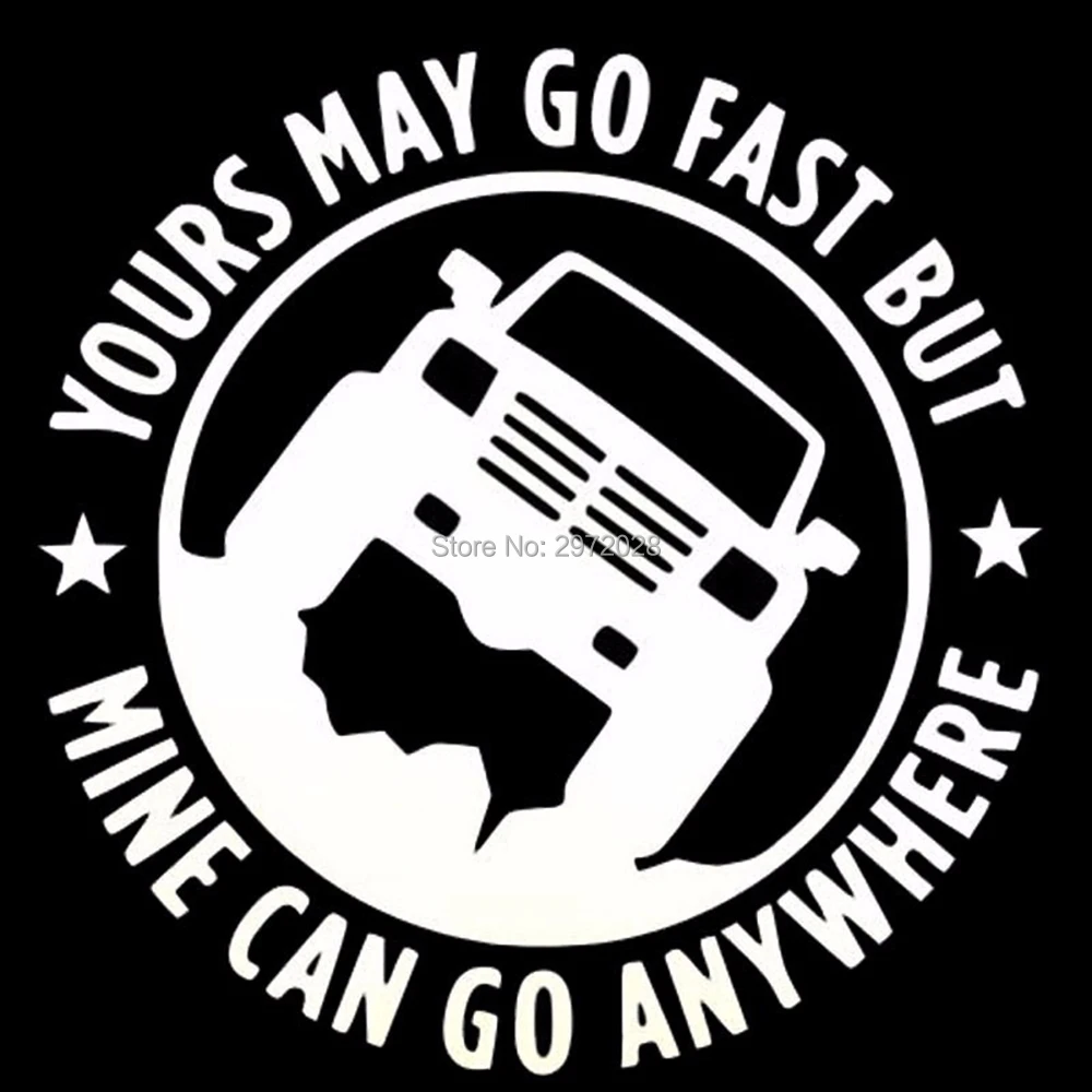 Funny Car Stickers Reflective Your May Go Fast Mine Can Go Anywhere Auto Decal Bumper Body Decal Creative Pattern Vinyl