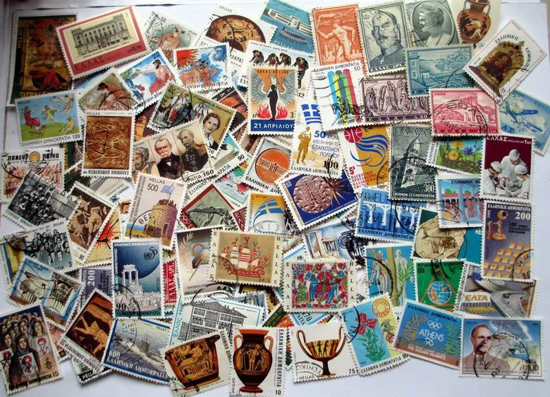 100 шт греческие бывшие в использовании почтовые марки все различные памятные штампы Selos Usados тембры