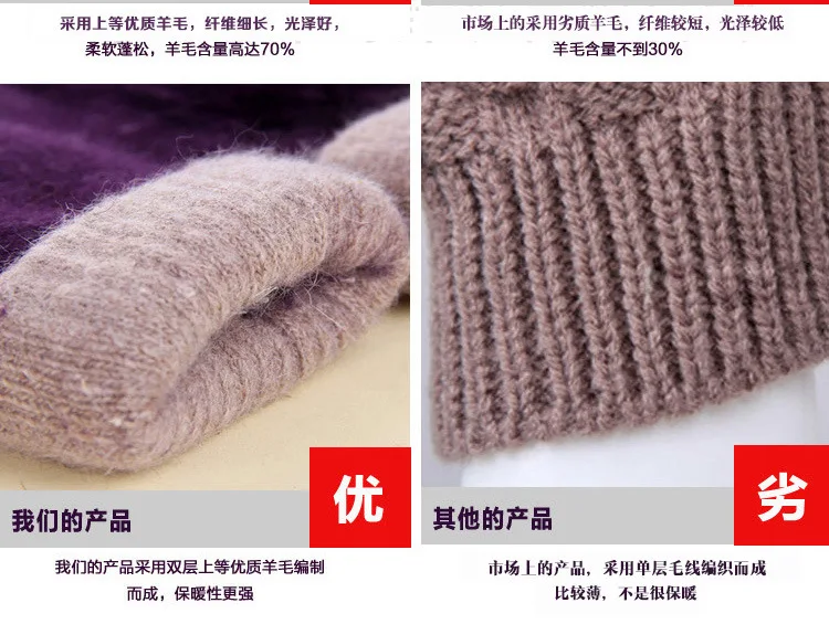 Кашемировые перчатки для женщин толстые теплые настоящие помпоны женские зимние перчатки вязание кроличья шерсть перчатки без пальцев