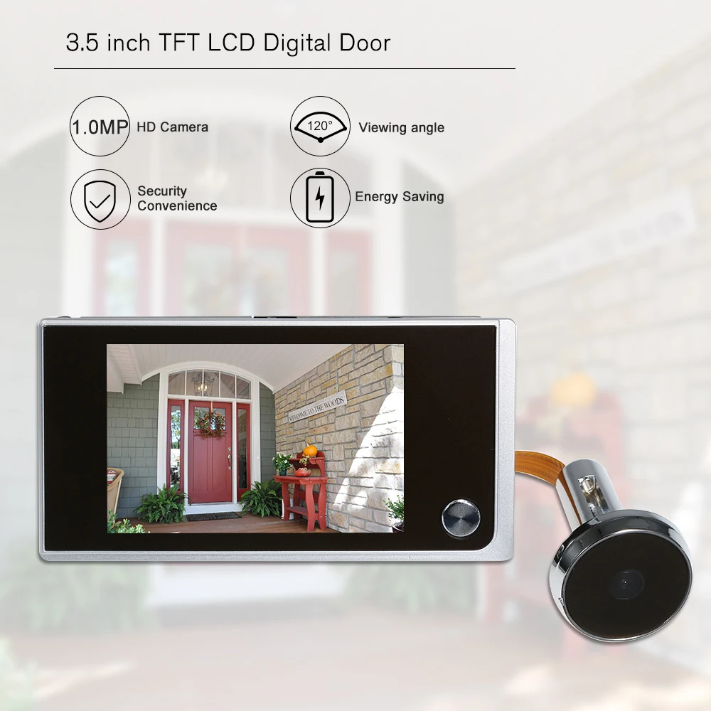 

Digital Door Camera 120 Degree Peephole Viewer Door Eye Viewer 3.5 inch LCD Color Screen (Batteries are not included)