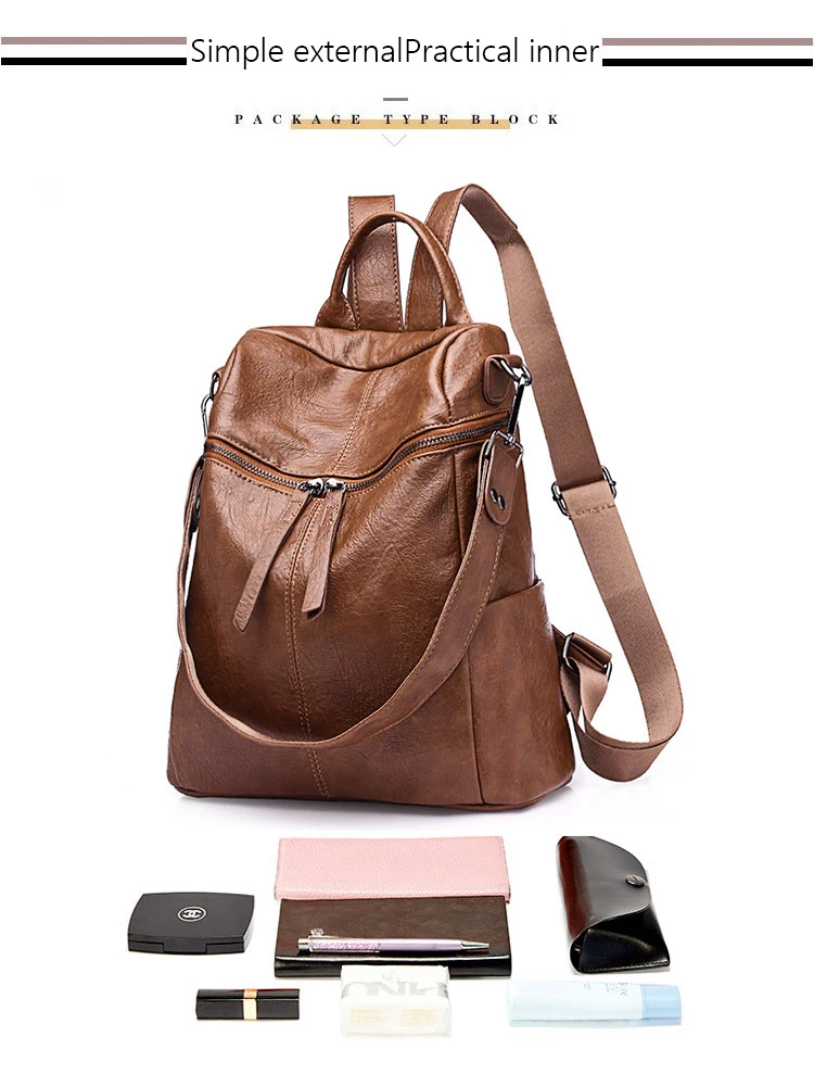 Модные популярные модели, повседневная многофункциональная сумка-рюкзак из мягкой кожи, водонепроницаемая Противоугонная сумка через плечо, женские модели