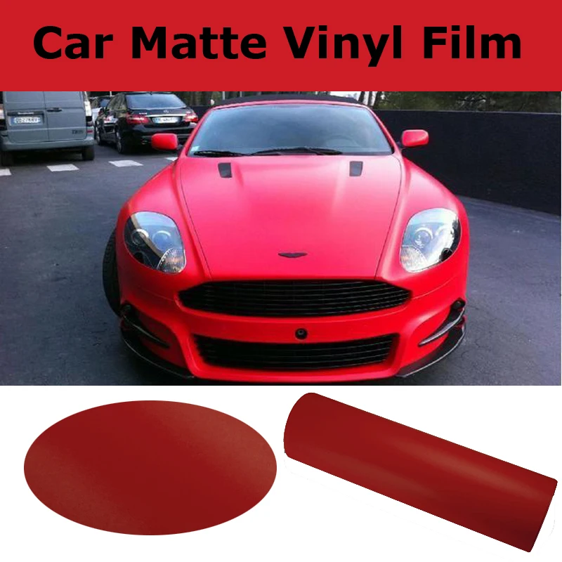 Quality Red Matt Vinyl Car Motorbike Vehicle Wrap Air Release Bubble Free CW3302 