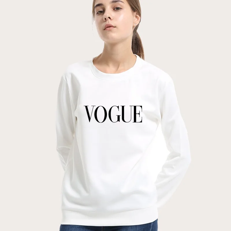  2020 New VOGUE Women Printed Sweatshirt Long Sleeve O Neck Jumper Pullover Tops Autumn Winter Femme