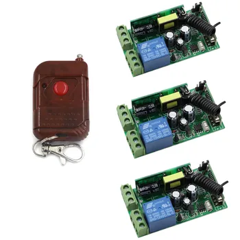

New Type AC 85V 110V 220V 250V 10A 1CH RF Wireless Remote Control Switch System Transmitter and 3*Receivers for Wide Voltage