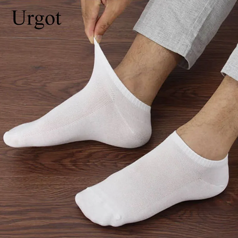 Urgot 5 Pairs Mens Socks Big Large Plus Size 48,49,50 Casual Business Socks Summer Mesh Breathable Cotton Sock Calcetines Hombre