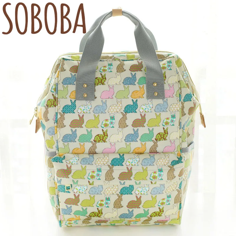 

Soboba Carriage Bag for Mother Waterproof Cartoon Pattern Light Maternity Bag for Moms Outside Travel Backpack Nursing Bags