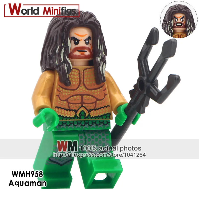 

Single Sale DC Super Heros Aquaman Mera Reverse Flash Luther Superman Wonder Woman Building Blocks Children Gifts Toys