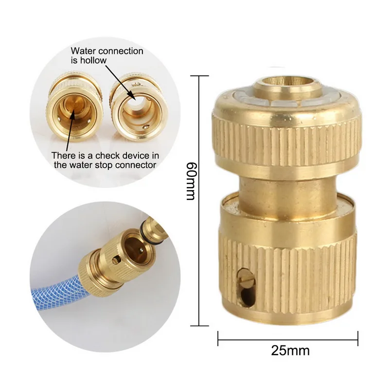 1 шт. соединитель для садового шланга латунный алюминиевый быстрый соединитель, кран для системы полива садового шланга
