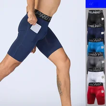 OLOME Hot Sales Men Sports Gym Compression Shorts Phone Pocket Wear Under Base Layer Short Pants Athletic Tights Shorts