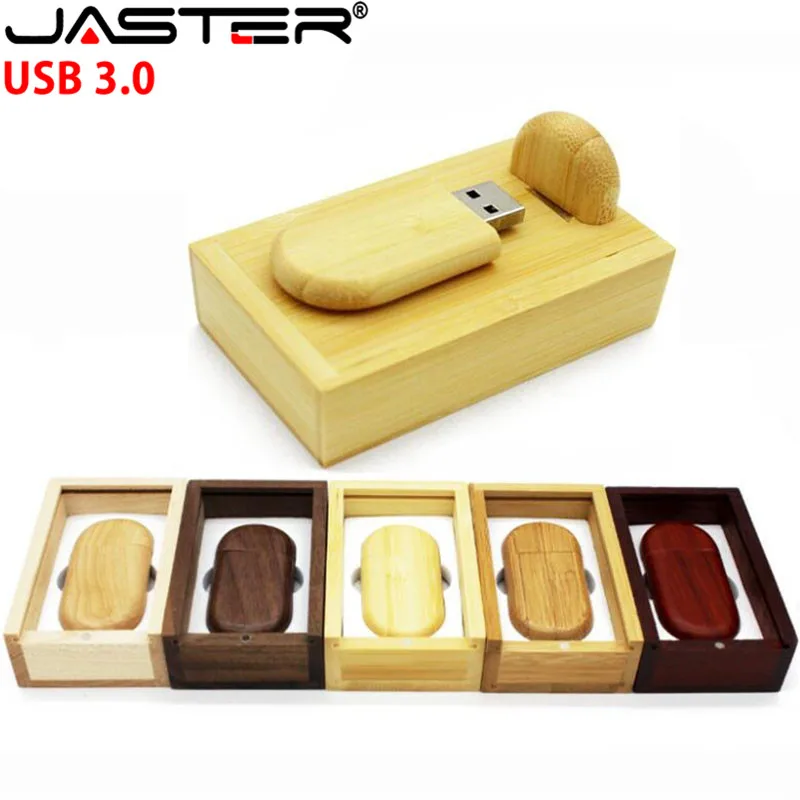 

JASTER USB 3.0 Wooden USB With Box usb flash drive Laser Engraving4GB 16GB 32GB For Photography Wedding (over 10pcs free logo)