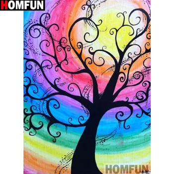 

HOMFUN Full Square/Round Drill 5D DIY Diamond Painting "Cartoon tree" Embroidery Cross Stitch 5D Home Decor Gift A14583