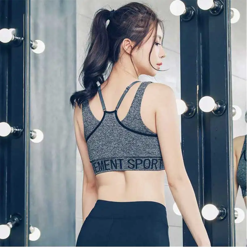 

New Women Top Sports Bras Underwear Breathable Fitness Gym Yoga Bra Vest Push Up High Impact Workout Running Bras Sportswear