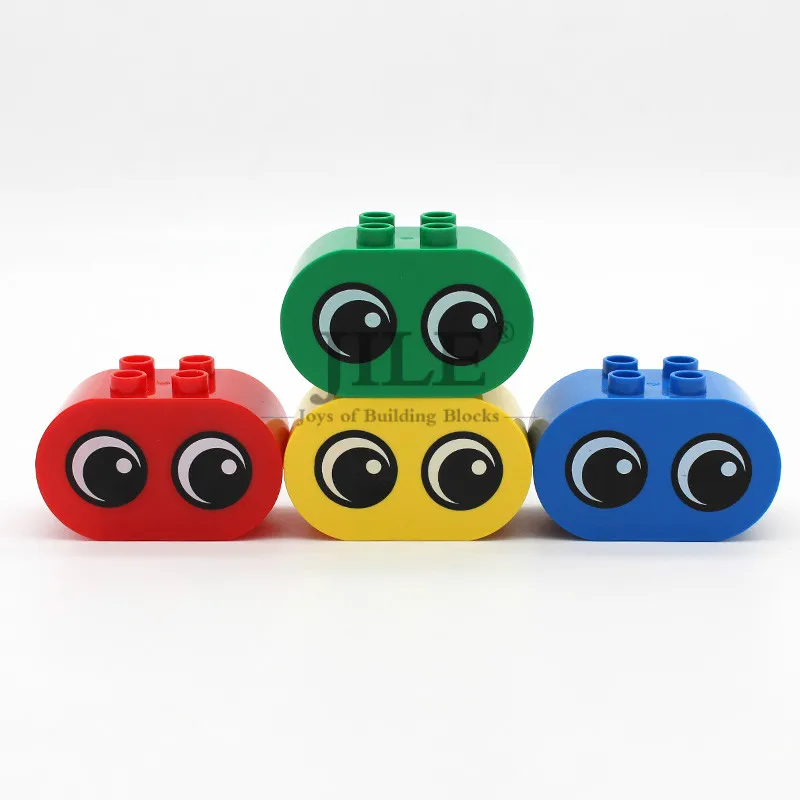 

Big Building Blocks Duplo Brick 2x4x2 Rounded Ends with Eye 4198 Ellipse Large Compatible Particles Accessories Children Toys