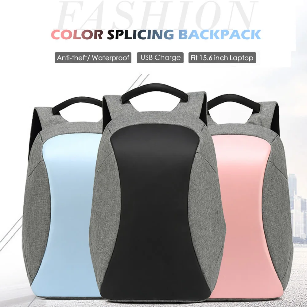 Mochila escolar Oxford para mujer, Mochila impermeable de viaje, antirrobo, carga USB para hombres, bolsa de ordenador portátil de 15,6 pulgadas Mochila escolar Oxford para mujer, Mochila impermeable de viaje, antirrobo, carga USB para hombres, bolsa de ordenador portátil de 15,6 pulgadas