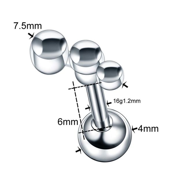 Steel Crystal Flower Ear Cartilage Helix Orelha Ear Stud Tragus Barbell Piercing Labret Lip Rings Sexy Charming Jewelry 16G