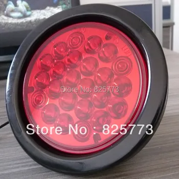 

2X 12V Red Round Led Trailer Lamp 24 Diodes Truck lights Lorry Bus Stop Lamp Brake Light External Lamp Kits