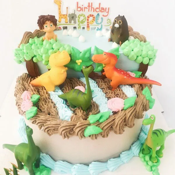 16pcs/lot Jungle theme party Dinosaur Cake Topper DIY cake Decoration Baby Shower Birthday party supplies Cake flag