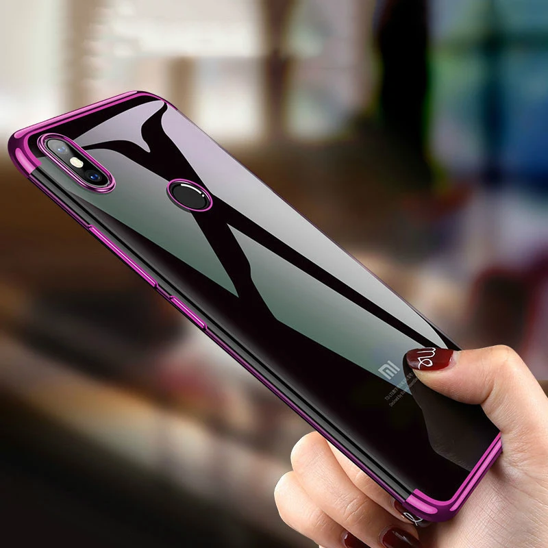 

Xiaomi Redmi 7 Case Cover Luxury Transparen Soft Silicone Silm Plating TPU Back Cover For Xiaomi Redmi6 7 7Pro Cases Phone Coque