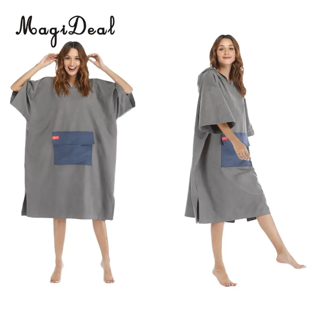 Foldable Surf Wetsuit Changing Robe Beach Hooded Poncho Microfiber Quickly Drying Swimming Bathrobe Home Bath Towel