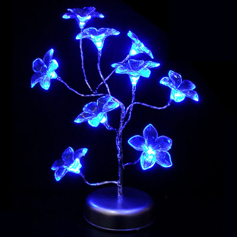 USB/Battery LED Bonsai Tree Home Desktop Night Light Party Holiday
