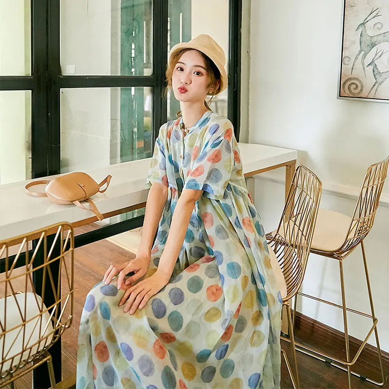 

2019 new fashion women's Dress French high-rise platycodon dresses