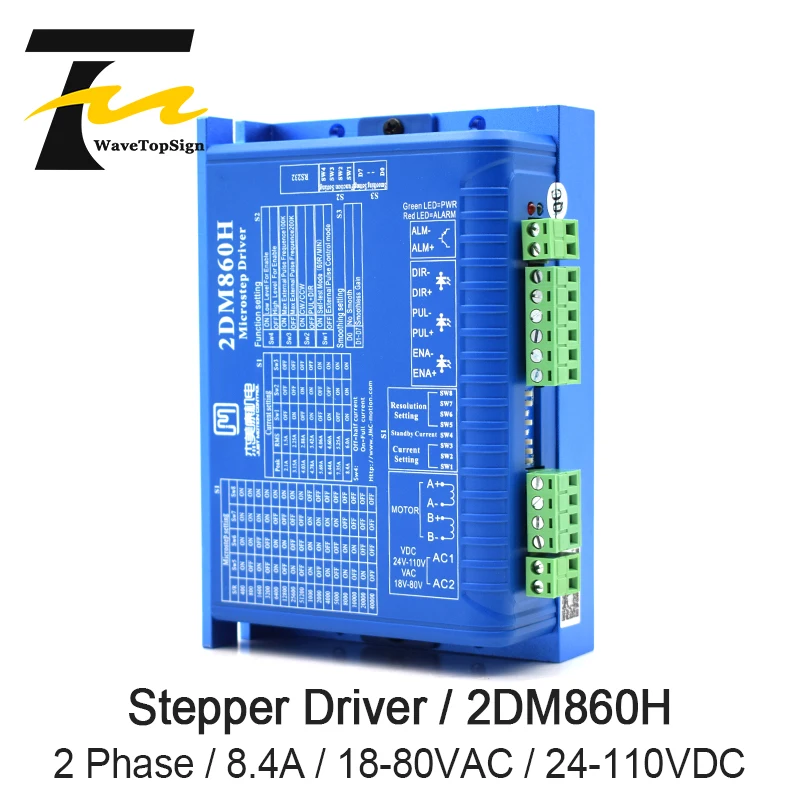 

JMC 2Phase Digital Stepping Motor Driver 2DM860H Input Voltage DC24V-110V AC18-80V Match With 86 Serial Stepper Motor