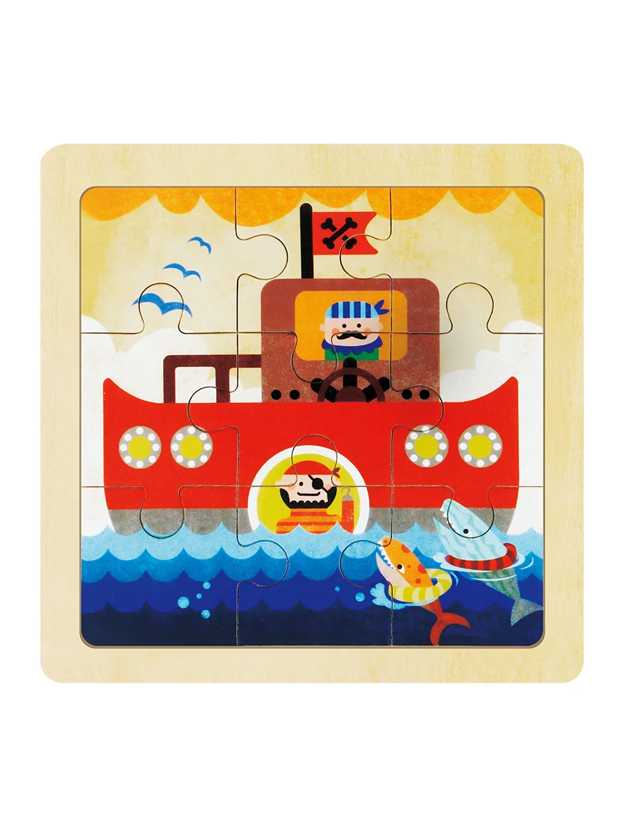 Robud 9 Pieces Cute Caption Wooden Jigsaw Puzzle Games Baby & Toddler