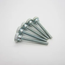 Tornillos de pulgar moleteados de acero al carbono M3 M4 M5, cabeza redonda con cuello, tornillos de ajuste manual, M6, 50/20/10 Uds.