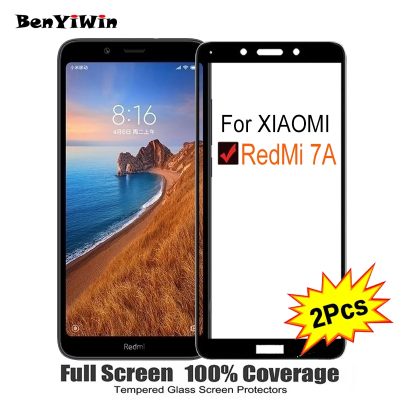 

2PCS Full Cover Screen Protector Tempered Glass For Xiaomi REDMI 7A 5.45" 9H Protective glass For Redmi 7A 7 A 7a 7 a Film Case