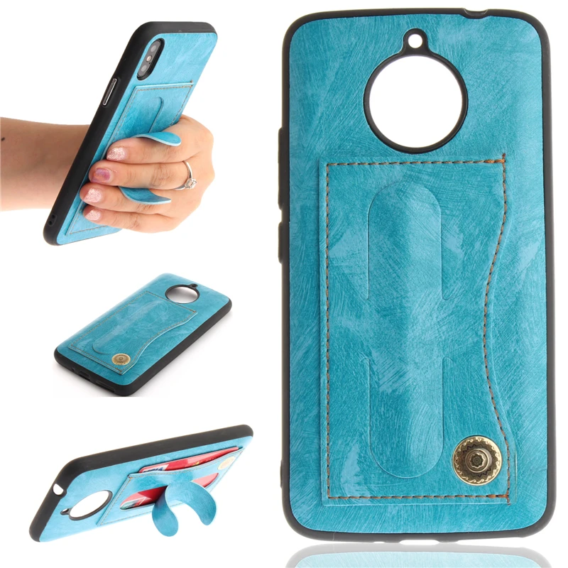 Coque Бизнес искусственная кожа + ТПУ чехол для Motorola Moto E4 плюс СТЕНД слот карт памяти