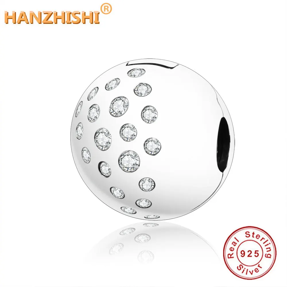 

2019 Summer Real 925 Sterling Silver Bead Scattered Sparkle Clip Charm Fit Original Pandora Charm Bracelet Diy Jewelry Berloque