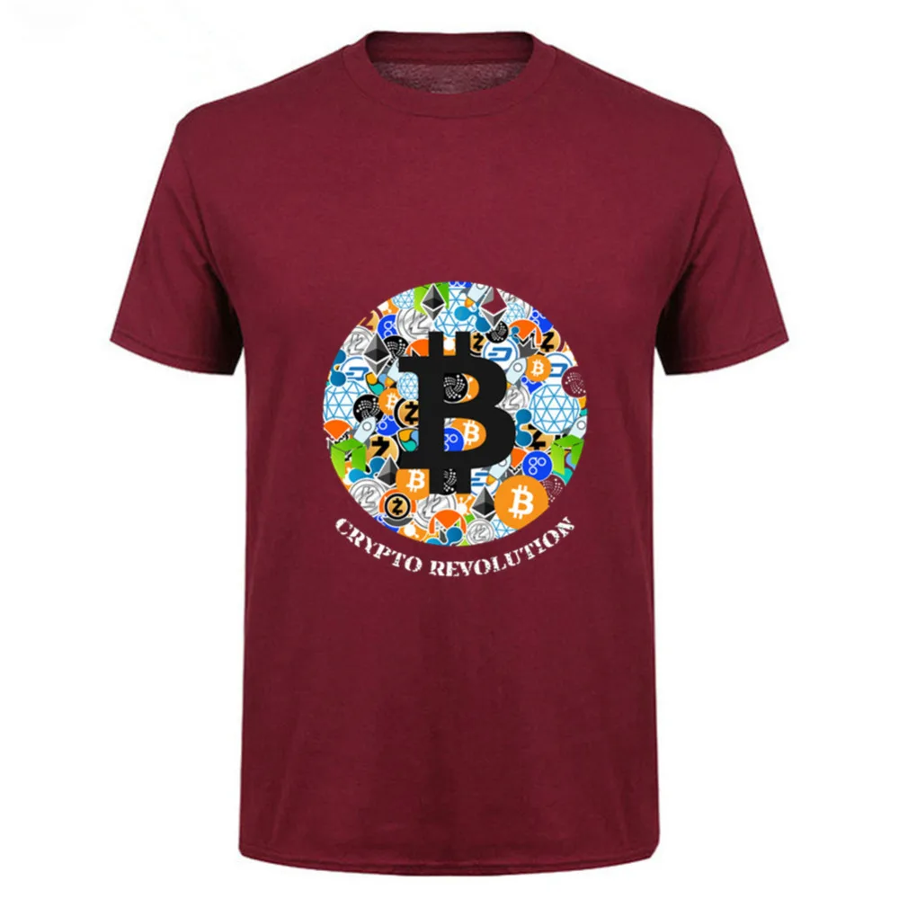 T Shirt Cryptocurrency Bitcoin Litecoin Dash Zcash Ethereum Monero Homme T-shirt Short Sleeve 100% Cotton Men hombre camiseta