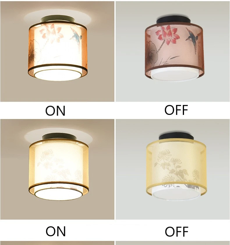 Lâmpada do Teto Luzes de Teto Decoração para Casa Estilo Tradicional Chinês Corredor Quarto Led Tecido Abajur Sala Estar Luminárias 6 Cheap Luzes de teto