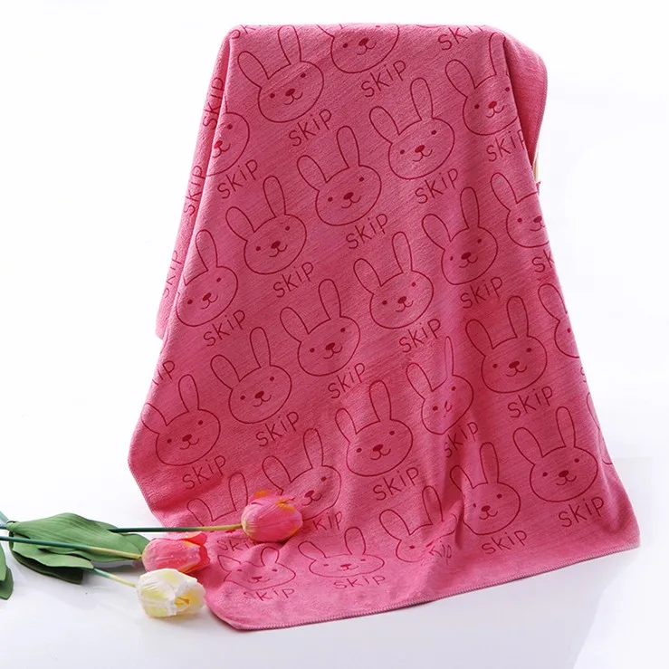 70x140 см новое полотенце из микрофибры с героями мультфильмов для детей Детское супер абсорбирующее банное полотенце для ванной комнаты для дома - Цвет: Red Bunny