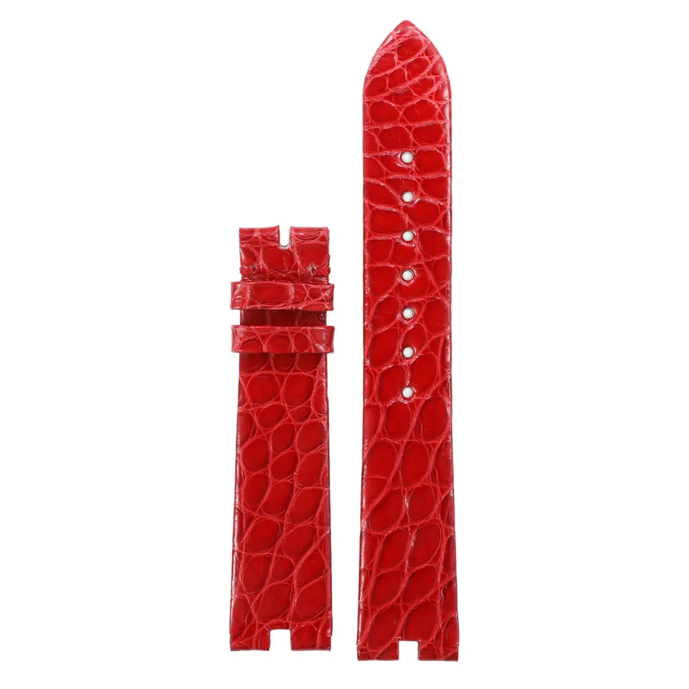 

ShiHui Male and female Watchband accessories Genuine leather Special-purpose Crocodile skin orange red 18*4mm manual Custom