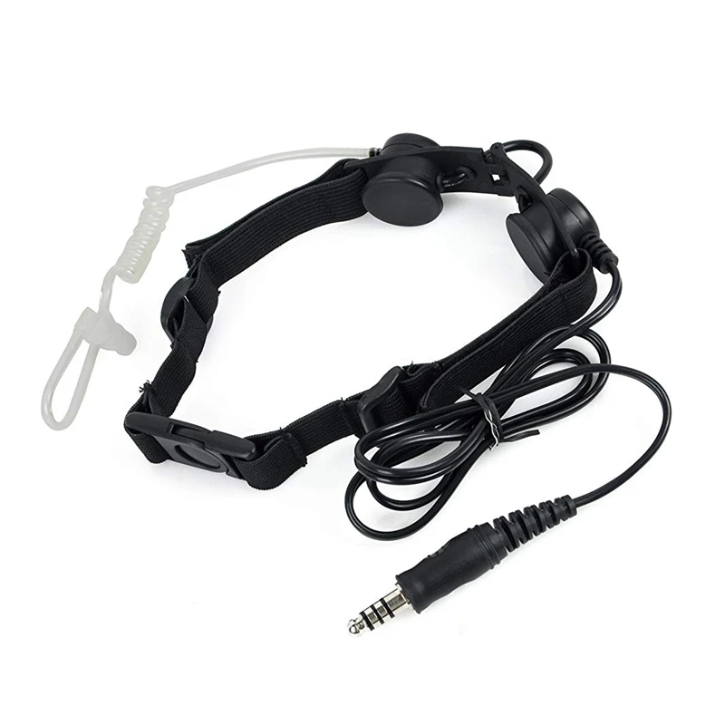 

Throat Mic Air Tube Earpiece Match U94 / Peltor Ptt For Baofeng Uv-5R Tyt Th-Uv8000D Retevis H777 Walkie Talkie