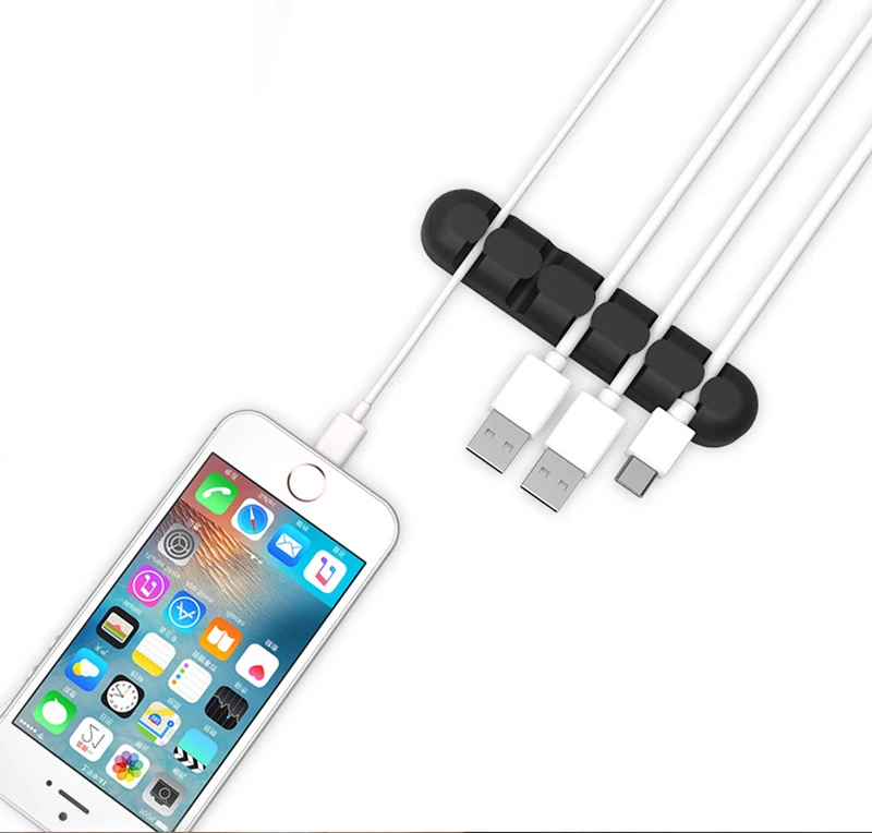 Suntaiho Кабельный органайзер Магнитный кабельный зажим для мобильного телефона USB органайзер для кабеля данных для USB зарядного устройства Настольный намоточный кабель