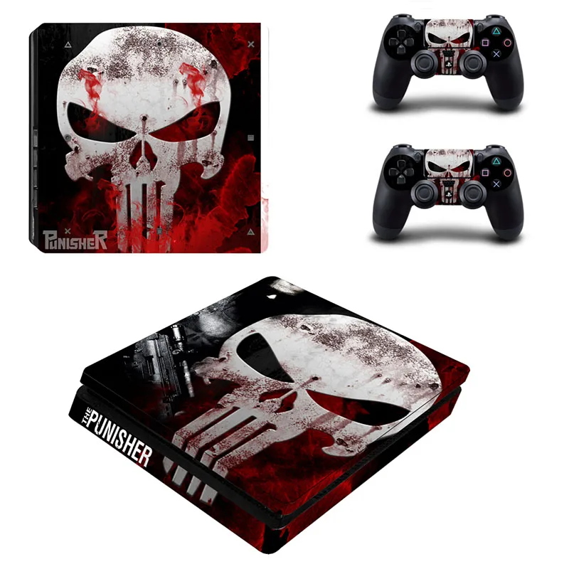 

Skull Vinyl Decal Skin Sticker For Playstation 4 Slim Console & 2 Controllers PS 4 S Accessories